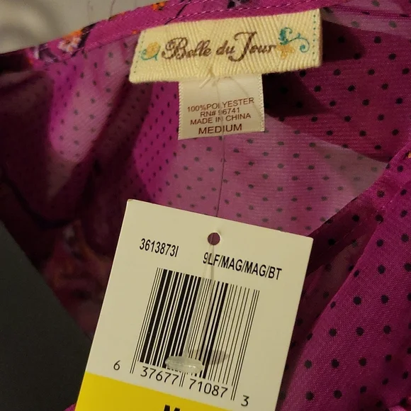 SOLD. Belle du Jour "Into the Woods" Semi-Sheer Tie-Waist Top - Picture 12 of 12